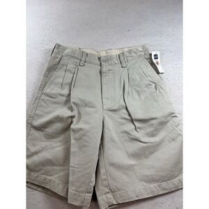 The Gap VTG Khaki 1980s Pleated Shorts Relaxed Fit Mens 28x8.5 Lt Khaki NEW NWT